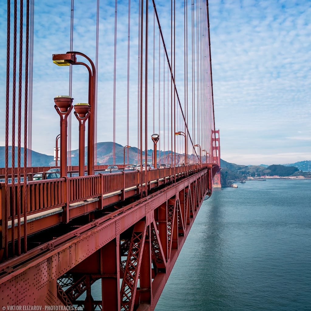 Photo en gros plan du Golden Gate Bridge à San Francisco (Californie)