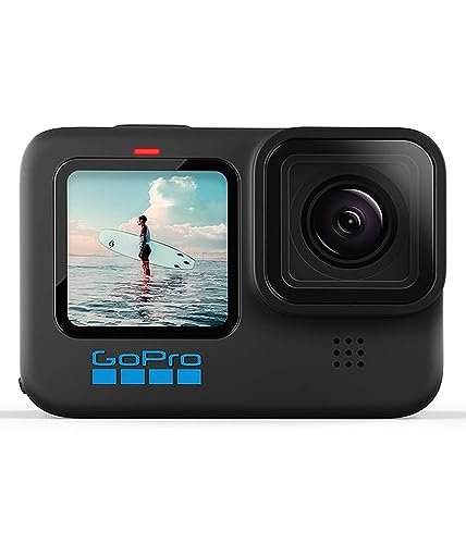 GoPro HERO10 Black – Caméra d’action étanche avec écrans LCD avant et arrière tactiles, vidéo Ultra HD 5.3K60, photos 23MP, diffusion en direct 1080p, webcam, stabilisation
