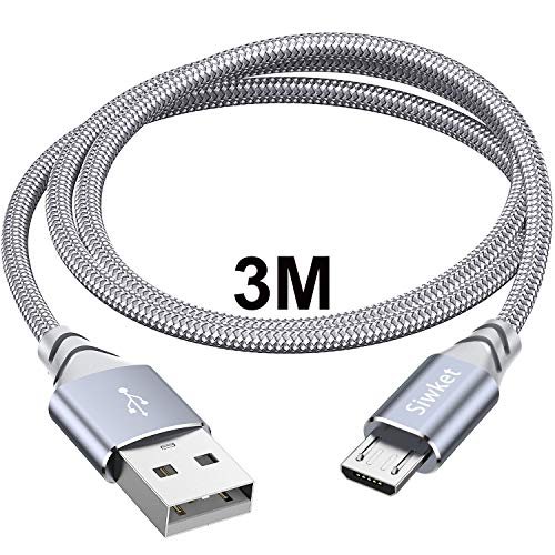 Siwket Câbles Micro USB 3M, Câble de Charge USB A vers Micro Tr …