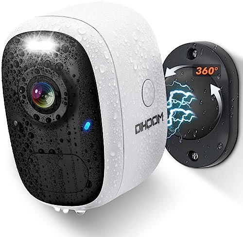 DIHOOM 2K Camera Surveillance WiFi Exterieure sans Fil Batterie,  …