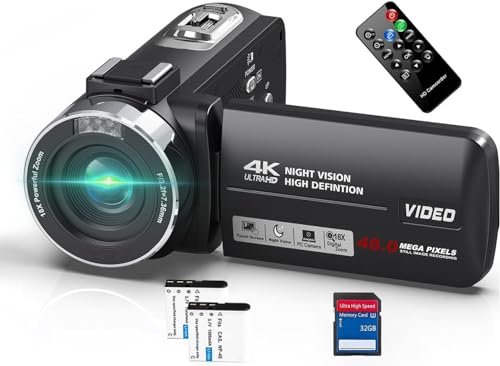 Voici la meilleure Caméscope 4K Caméra vidéo 48MP 30FPS Vision …